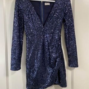 Navy Blue Sequin Dress